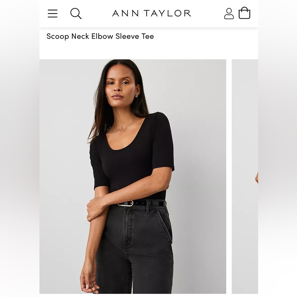 Ann Taylor Scoop Neck Elbow Sleeve Tee - Set of 3